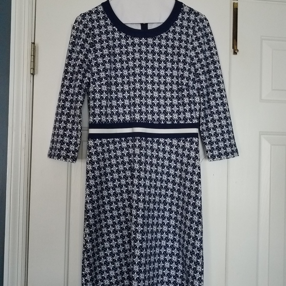Draper James Navy Honeycomb Dress